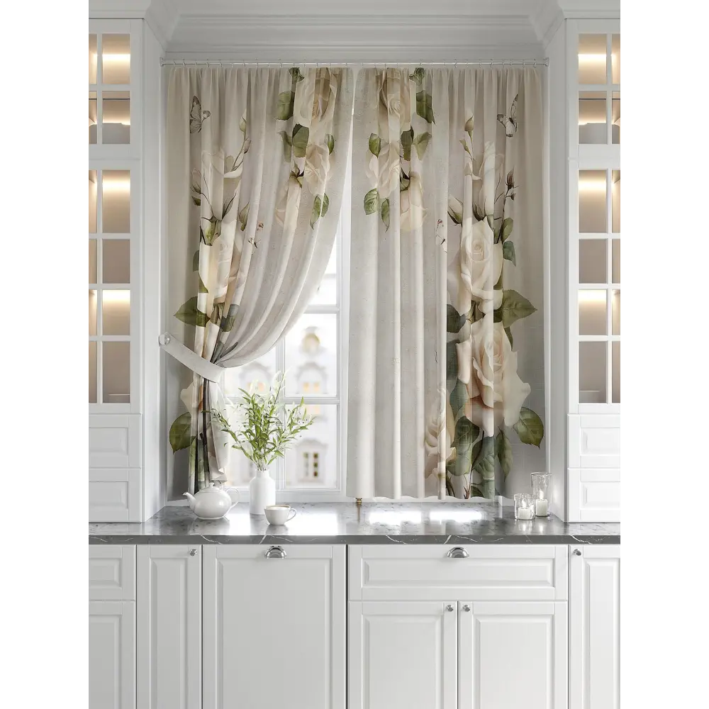 Фото 2 Комплект штор на шторной ленте Comfy Way Рабоас 150x180 см цвет бежевый Фото 2 Комплект штор на шторной ленте Comfy Way Рабоас 150x180 см цвет бежевый