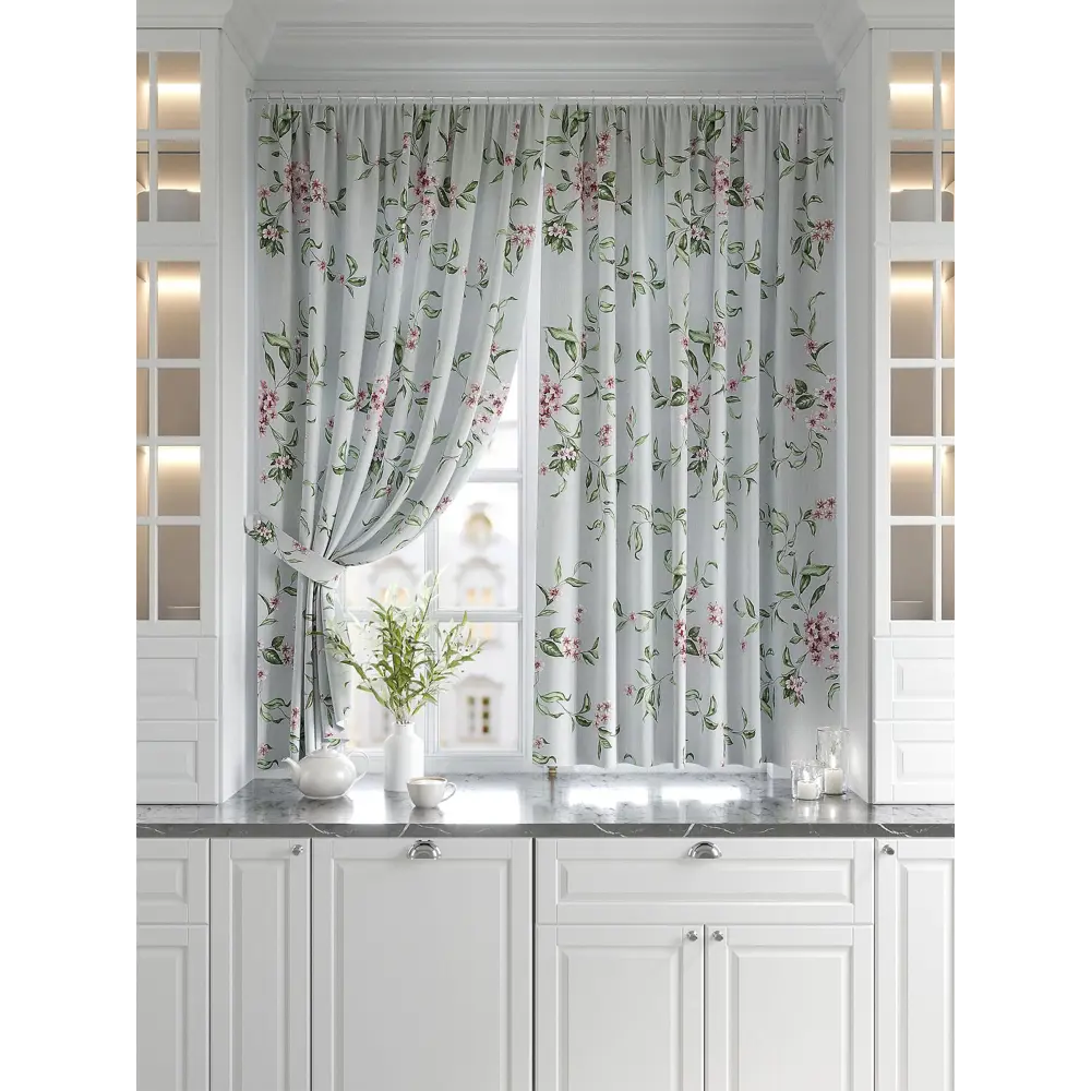 Фото 2 Комплект штор на шторной ленте Comfy Way Нойлис 150x180 см цвет серый Фото 2 Комплект штор на шторной ленте Comfy Way Нойлис 150x180 см цвет серый