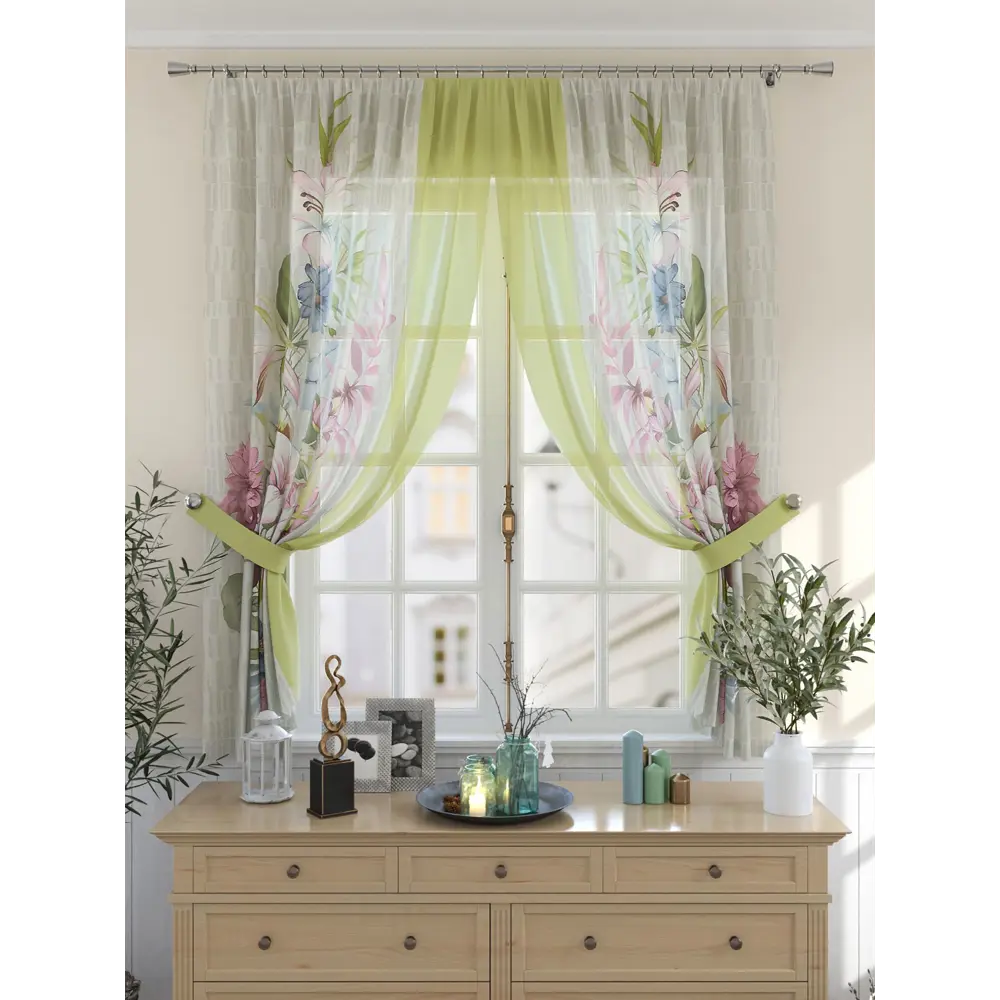 Фото 4 Комплект штор на шторной ленте Comfy Way Лейлис 150x180 см цвет серый Фото 4 Комплект штор на шторной ленте Comfy Way Лейлис 150x180 см цвет серый