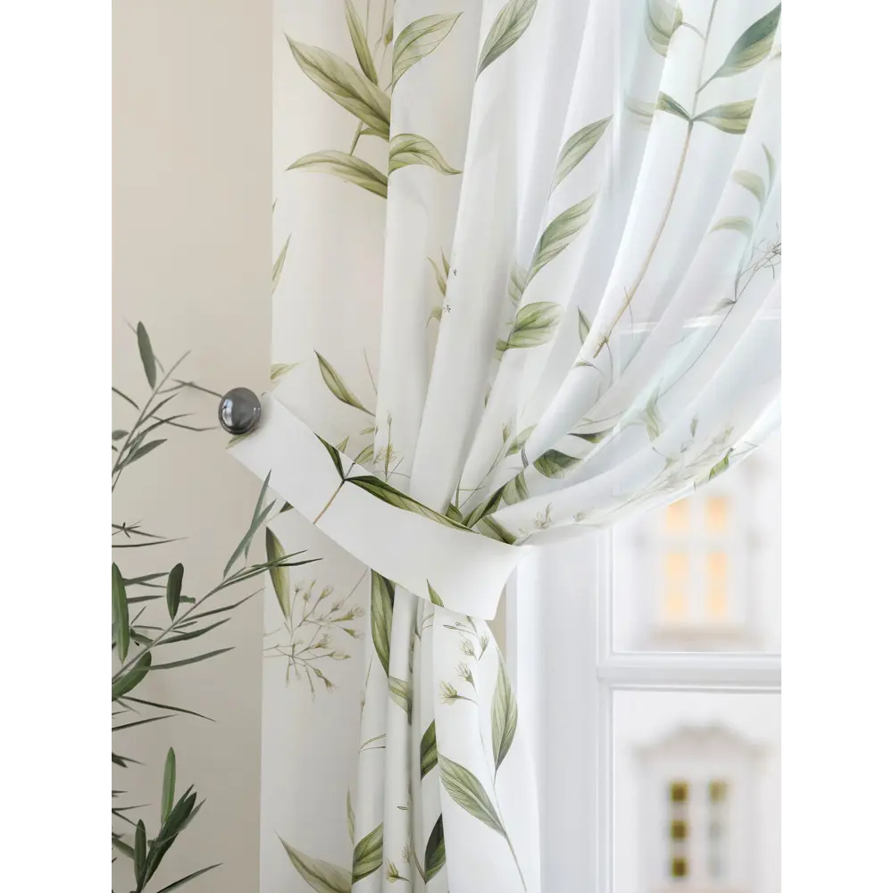 Фото 4 Комплект штор на шторной ленте Comfy Way Келафио 150x180 см цвет белый Фото 4 Комплект штор на шторной ленте Comfy Way Келафио 150x180 см цвет белый