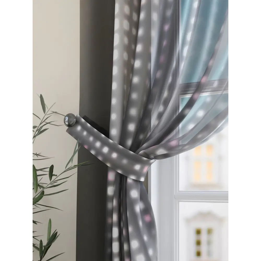 Фото 4 Комплект штор на шторной ленте Comfy Way Райлин 150x180 см цвет серый Фото 4 Комплект штор на шторной ленте Comfy Way Райлин 150x180 см цвет серый