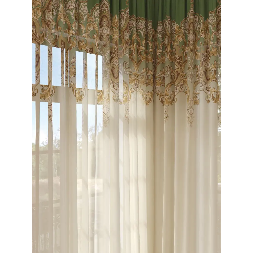 Фото 2 Комплект штор на шторной ленте Comfy Way Шерклонс 150x280 см цвет бежевый Фото 2 Комплект штор на шторной ленте Comfy Way Шерклонс 150x280 см цвет бежевый