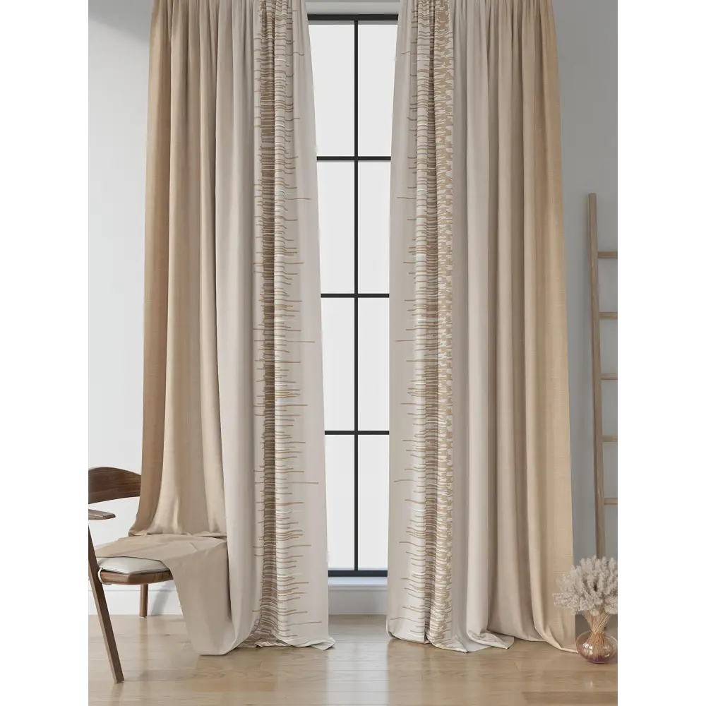 Фото 4 Комплект штор на шторной ленте Comfy Way Лименирит 150x250 см цвет бежевый Фото 4 Комплект штор на шторной ленте Comfy Way Лименирит 150x250 см цвет бежевый