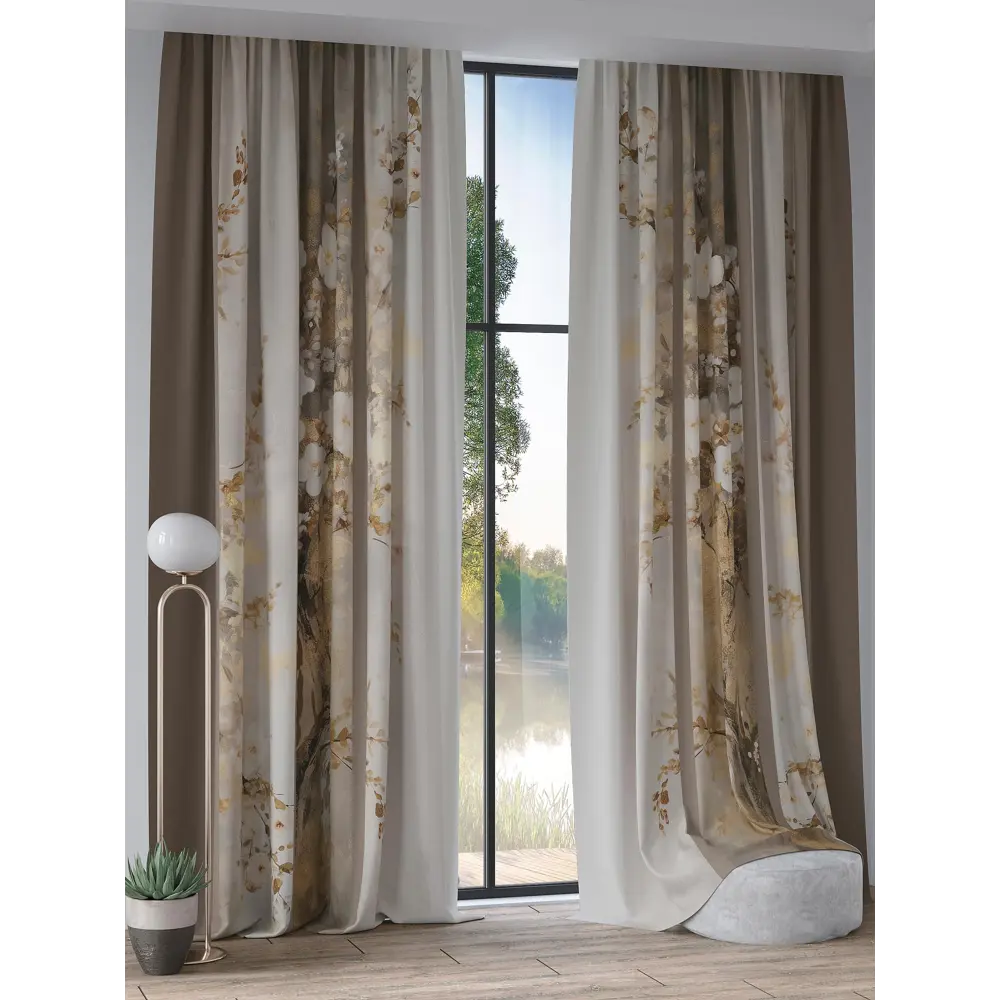 Фото 5 Комплект штор на шторной ленте Comfy Way Морфос 220x300 см цвет бежевый Фото 5 Комплект штор на шторной ленте Comfy Way Морфос 220x300 см цвет бежевый