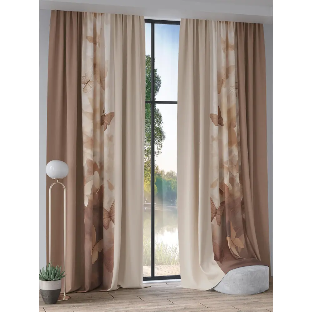 Фото 5 Комплект штор на шторной ленте Comfy Way Дорани 220x300 см цвет бежевый Фото 5 Комплект штор на шторной ленте Comfy Way Дорани 220x300 см цвет бежевый