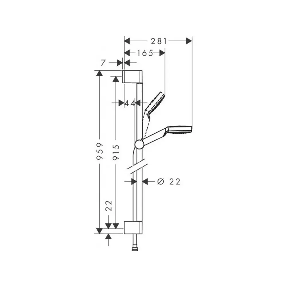 Фото 3 Душевая стойка Hansgrohe 26739400 1 режимная цвет хром Фото 3 Душевая стойка Hansgrohe 26739400 1 режимная цвет хром