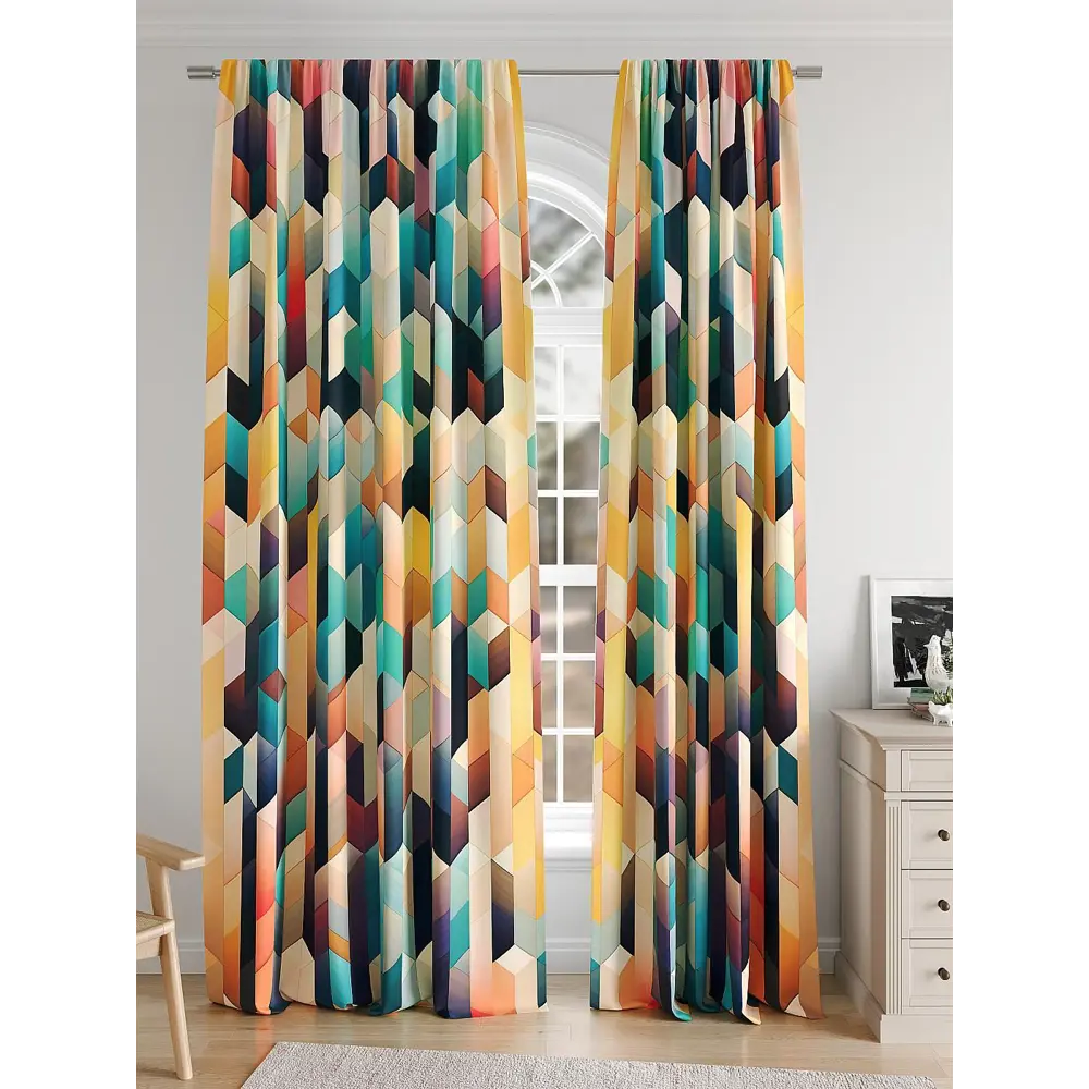 Фото 7 Комплект штор на шторной ленте Comfy Way Рифирал 150x250 см цвет бежевый Фото 7 Комплект штор на шторной ленте Comfy Way Рифирал 150x250 см цвет бежевый
