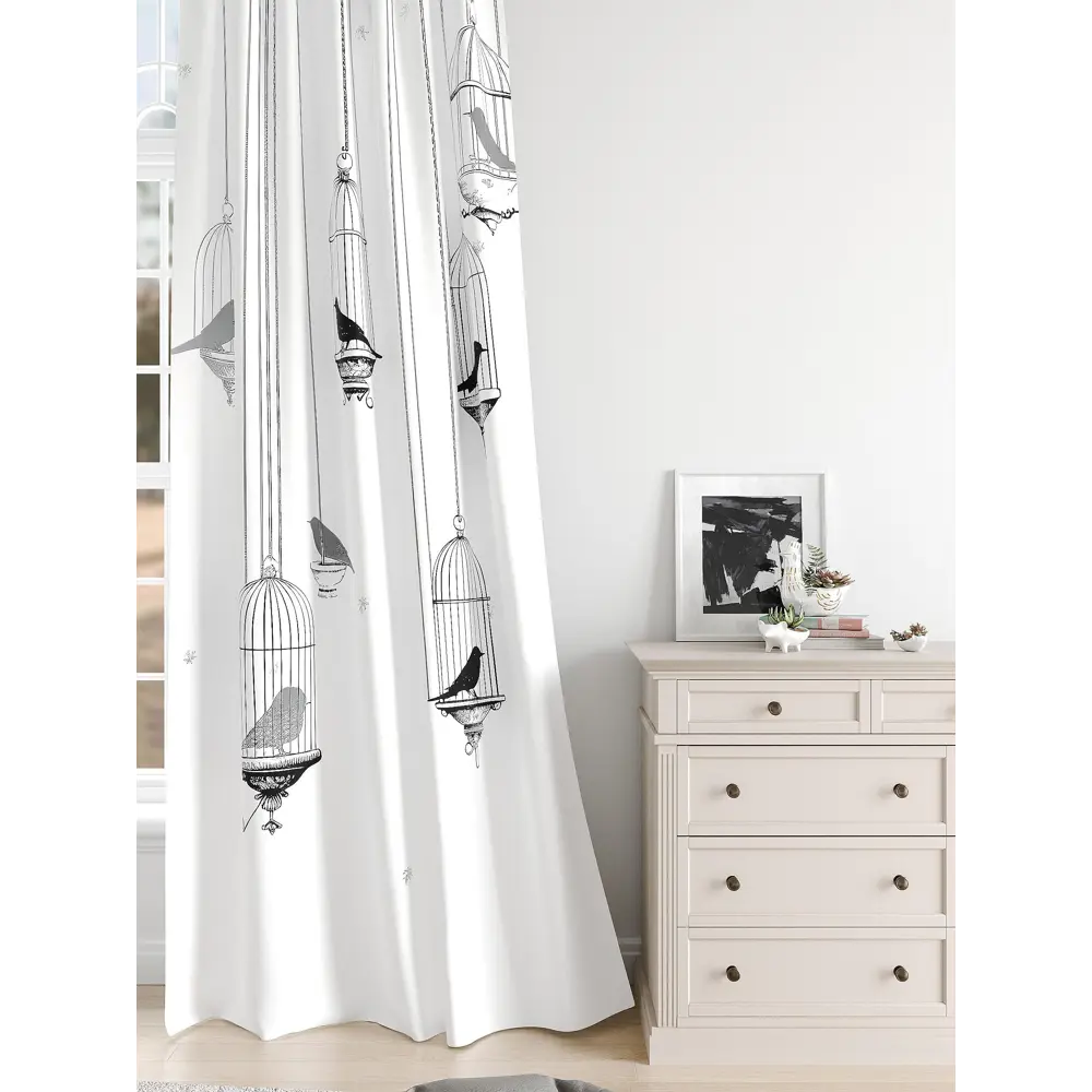 Фото 2 Комплект штор на шторной ленте Comfy Way Фримиарс 150x250 см цвет белый Фото 2 Комплект штор на шторной ленте Comfy Way Фримиарс 150x250 см цвет белый