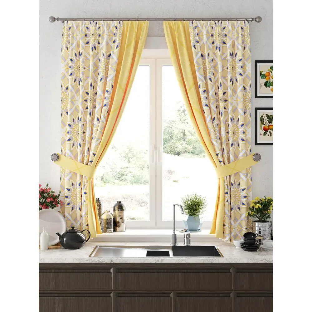 Фото 4 Комплект штор на шторной ленте Comfy Way Некленс 150x180 см цвет бежевый Фото 4 Комплект штор на шторной ленте Comfy Way Некленс 150x180 см цвет бежевый