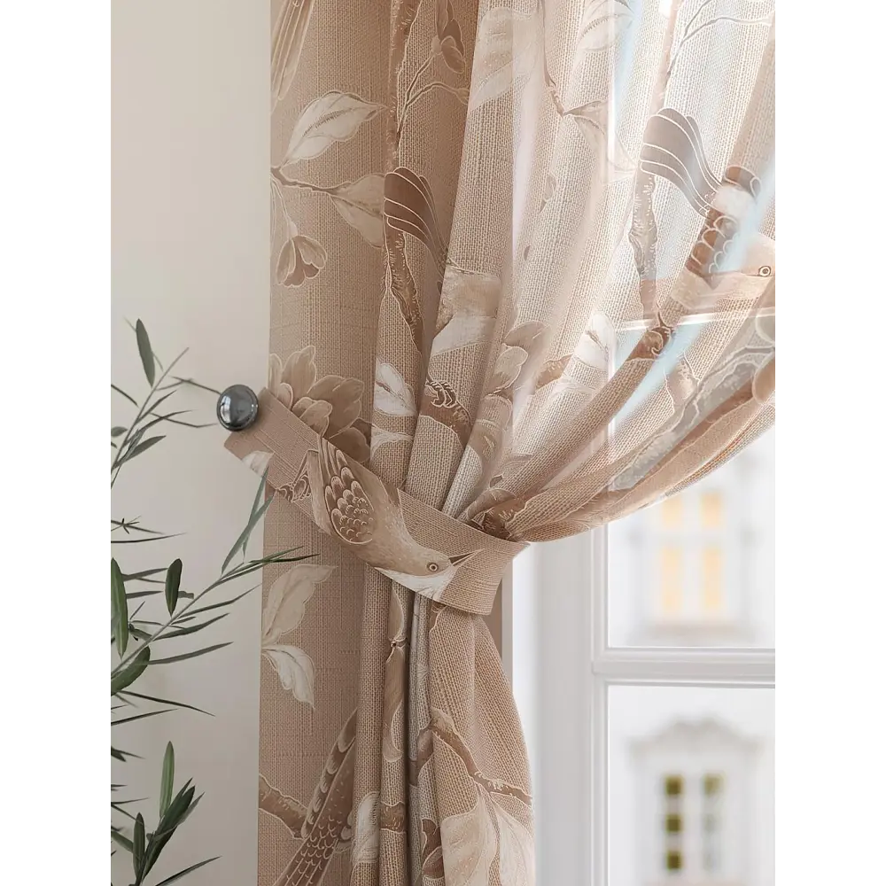 Фото 2 Комплект штор на шторной ленте Comfy Way Ланвимас 150x180 см цвет бежевый Фото 2 Комплект штор на шторной ленте Comfy Way Ланвимас 150x180 см цвет бежевый