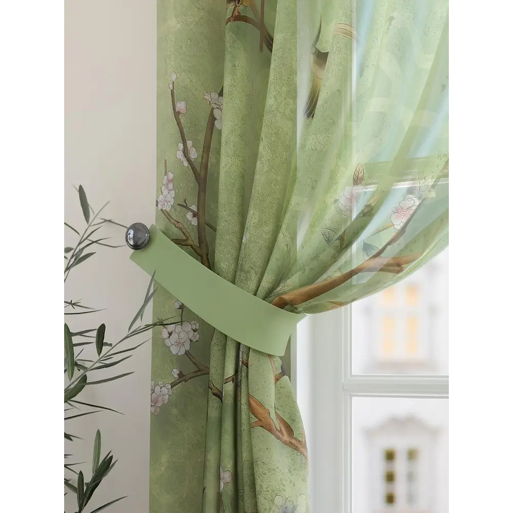 Фото 3 Комплект штор на шторной ленте Comfy Way Ханвикас 150x180 см цвет зеленый Фото 3 Комплект штор на шторной ленте Comfy Way Ханвикас 150x180 см цвет зеленый
