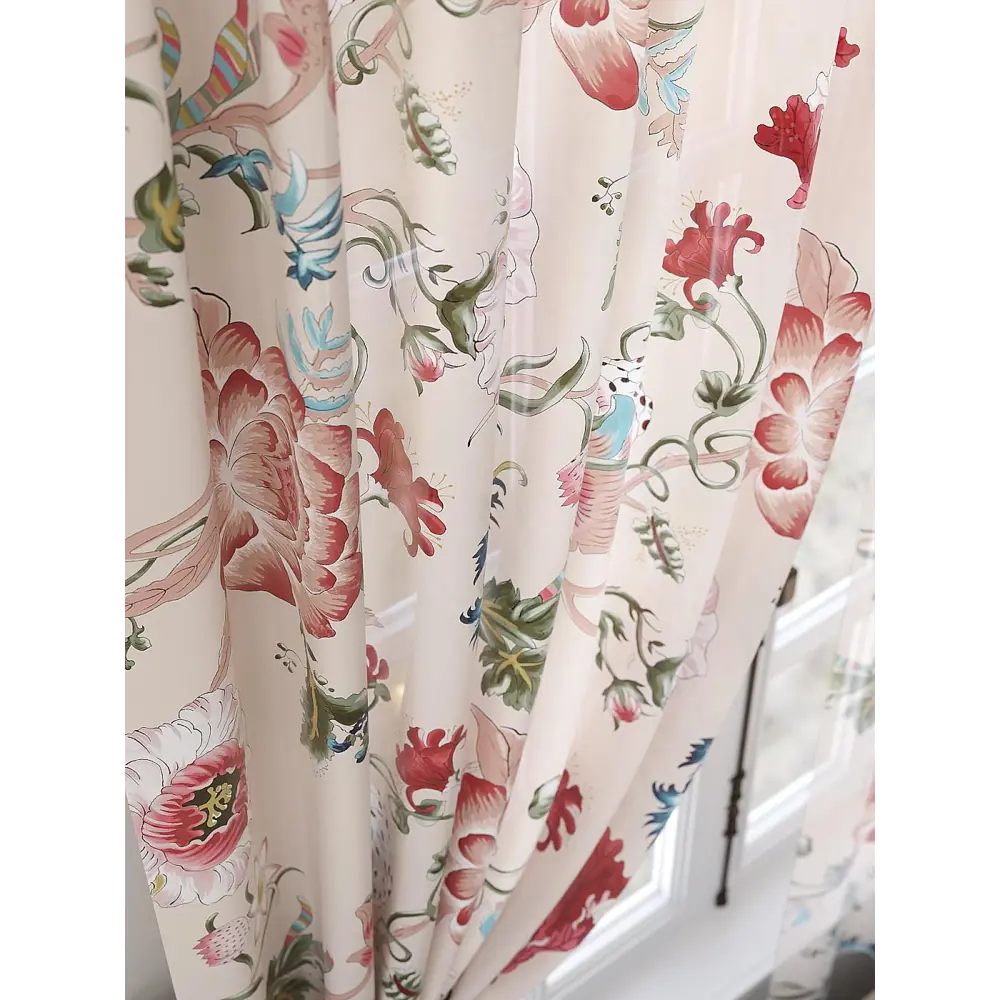 Фото 2 Комплект штор на шторной ленте Comfy Way Фланброс 150x180 см цвет бежевый