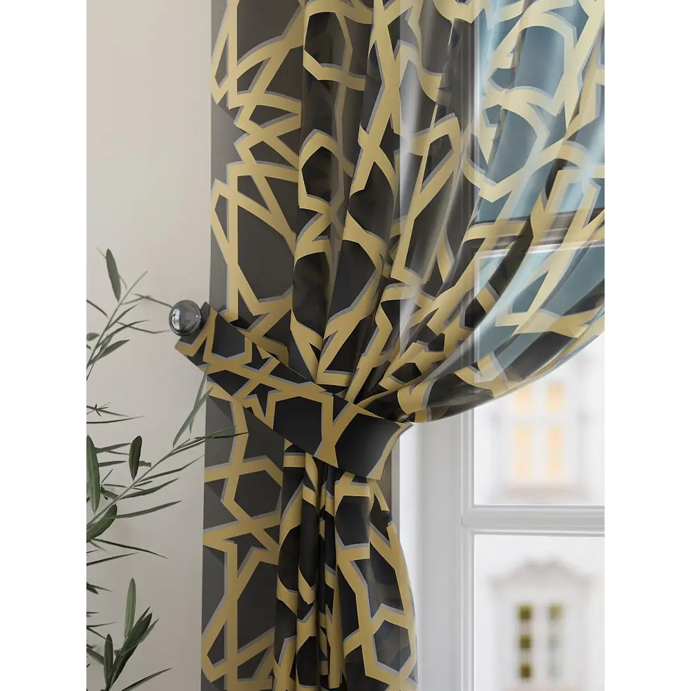 Фото 3 Комплект штор на шторной ленте Comfy Way Конвикас 150x180 см цвет черный Фото 3 Комплект штор на шторной ленте Comfy Way Конвикас 150x180 см цвет черный