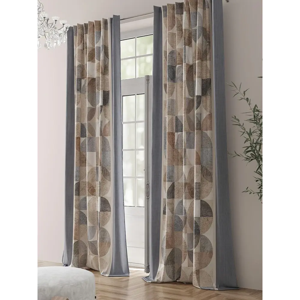 Фото 2 Комплект штор на шторной ленте Comfy Way Нертикс 150x230 см цвет бежевый Фото 2 Комплект штор на шторной ленте Comfy Way Нертикс 150x230 см цвет бежевый