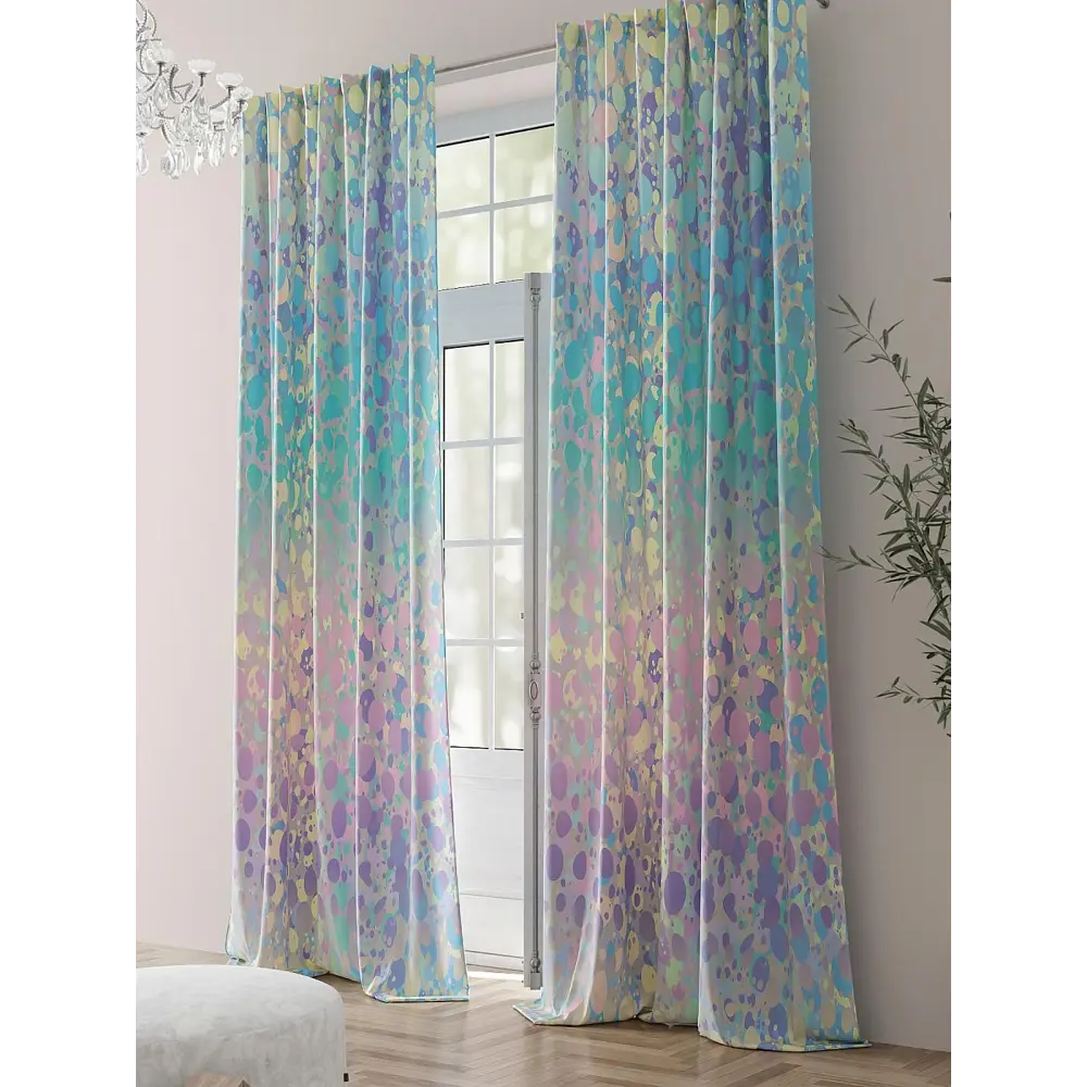 Фото 2 Комплект штор на шторной ленте Comfy Way Рифантрол 150x230 см цвет синий Фото 2 Комплект штор на шторной ленте Comfy Way Рифантрол 150x230 см цвет синий