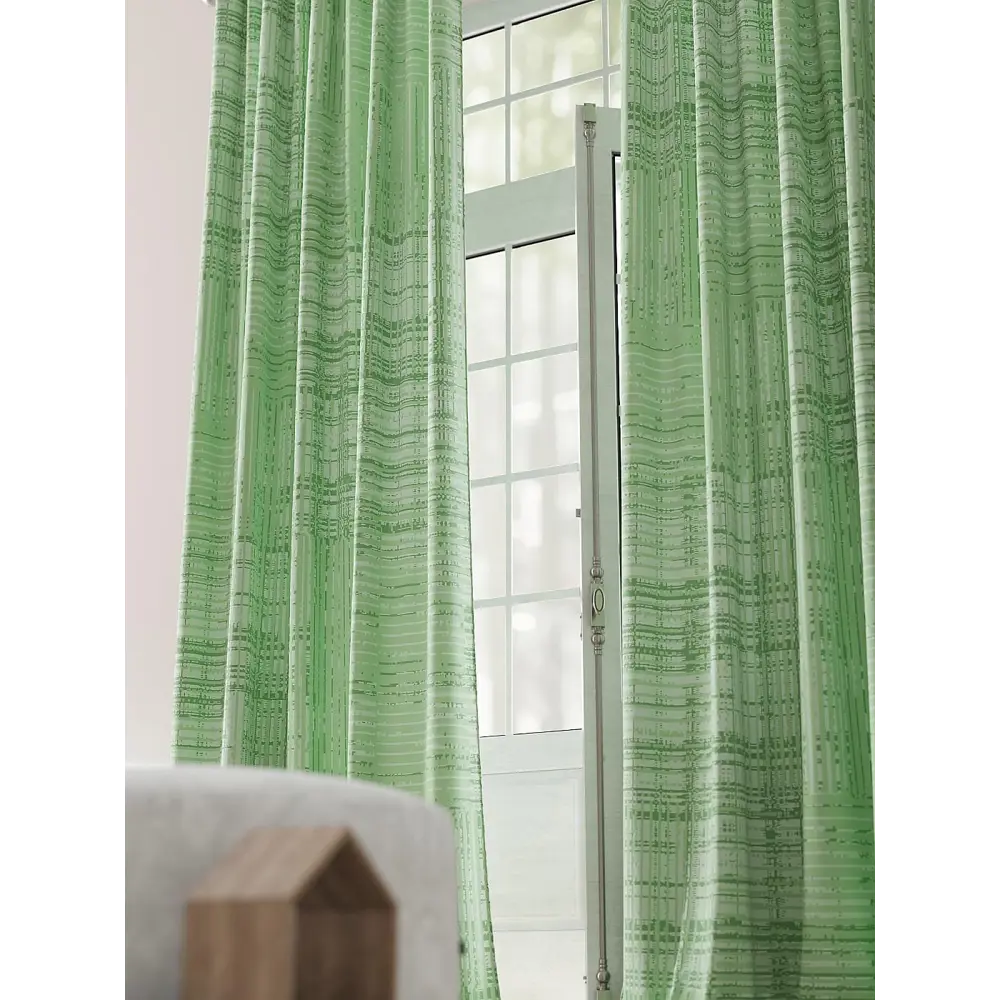 Фото 3 Комплект штор на шторной ленте Comfy Way Ронкриолт 150x230 см цвет зеленый Фото 3 Комплект штор на шторной ленте Comfy Way Ронкриолт 150x230 см цвет зеленый