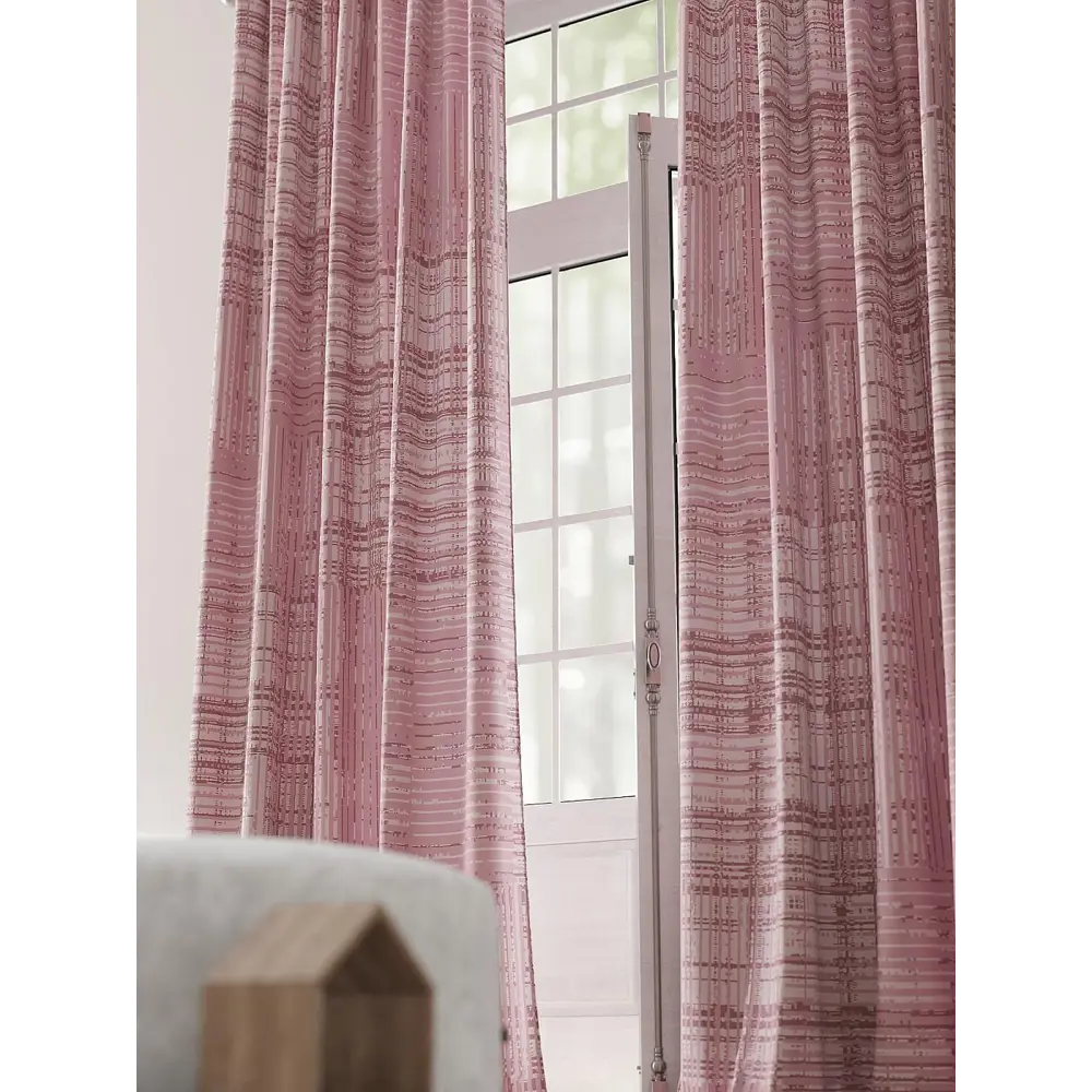 Фото 3 Комплект штор на шторной ленте Comfy Way Ронкриолт 150x230 см цвет розовый Фото 3 Комплект штор на шторной ленте Comfy Way Ронкриолт 150x230 см цвет розовый