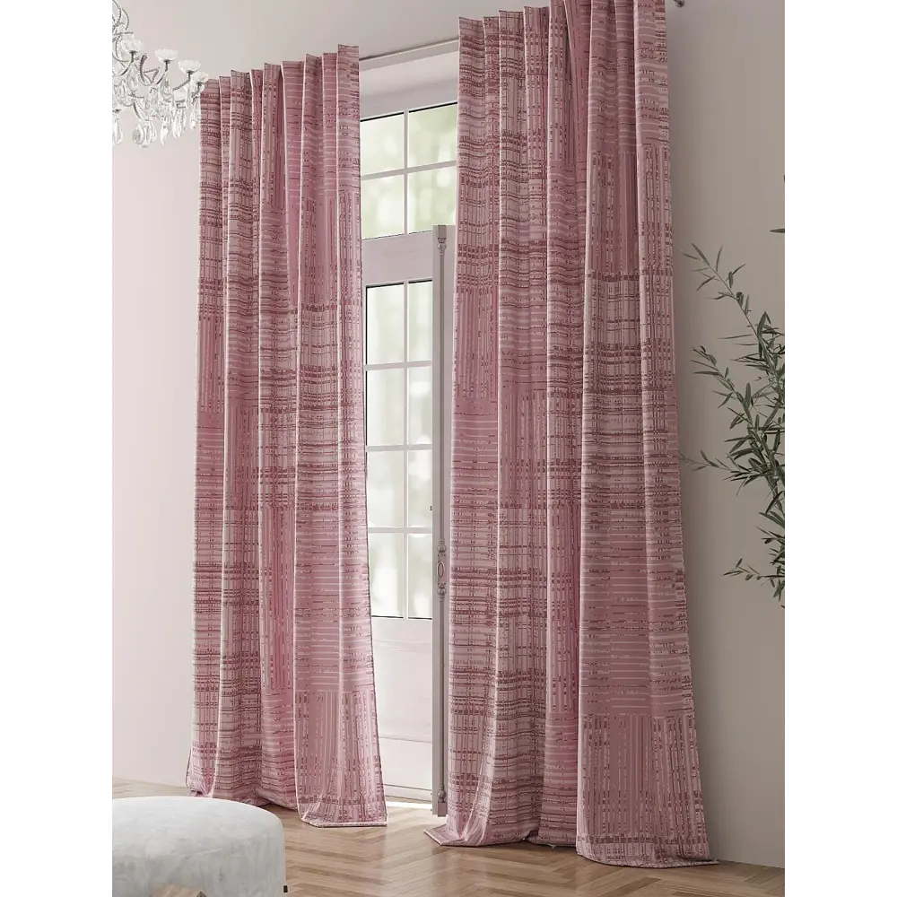 Фото 2 Комплект штор на шторной ленте Comfy Way Ронкриолт 150x230 см цвет розовый Фото 2 Комплект штор на шторной ленте Comfy Way Ронкриолт 150x230 см цвет розовый