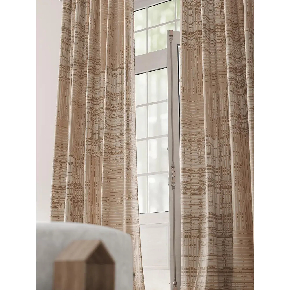 Фото 3 Комплект штор на шторной ленте Comfy Way Ронкриолт 150x230 см цвет бежевый Фото 3 Комплект штор на шторной ленте Comfy Way Ронкриолт 150x230 см цвет бежевый