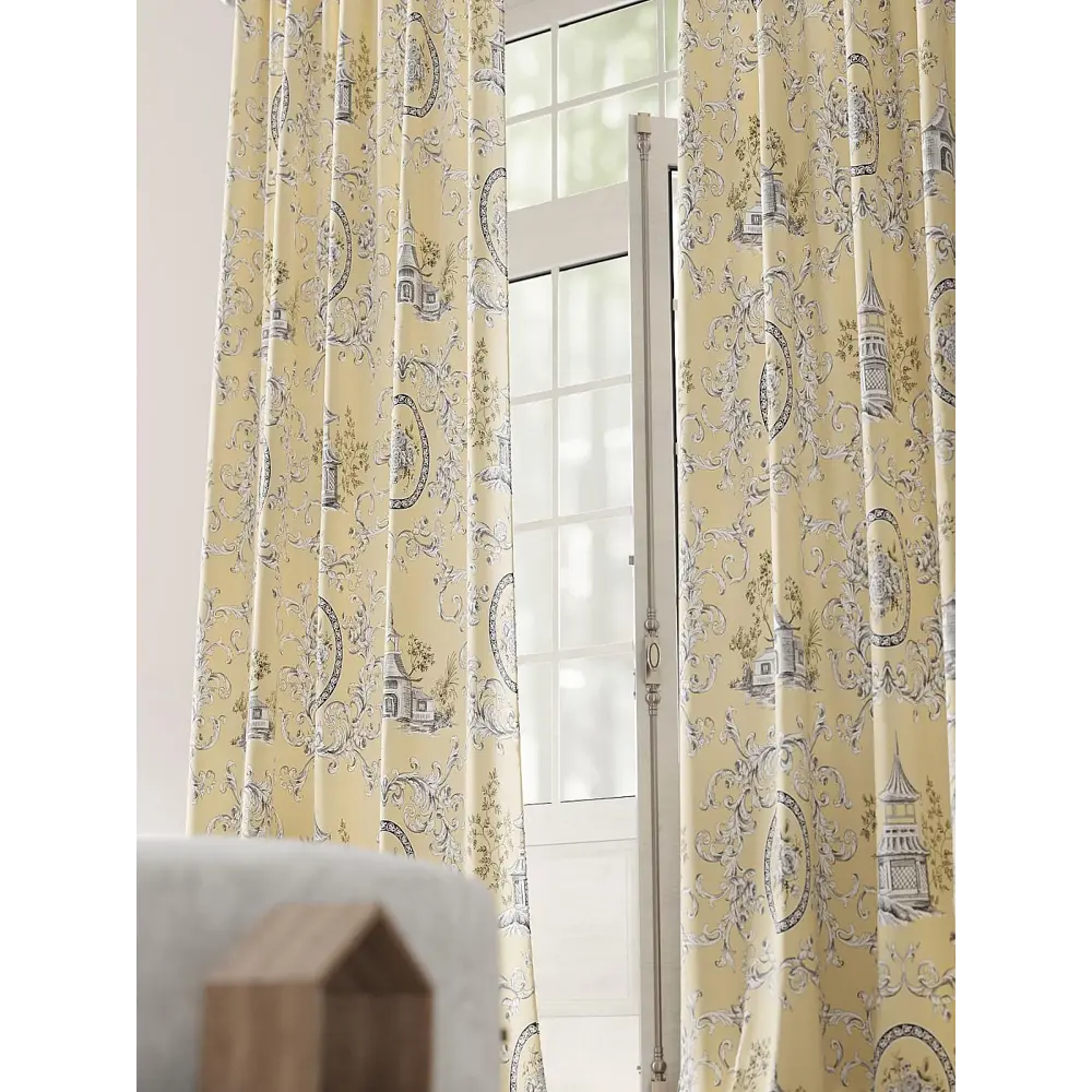 Фото 3 Комплект штор на шторной ленте Comfy Way Чалкис 150x230 см цвет желтый Фото 3 Комплект штор на шторной ленте Comfy Way Чалкис 150x230 см цвет желтый