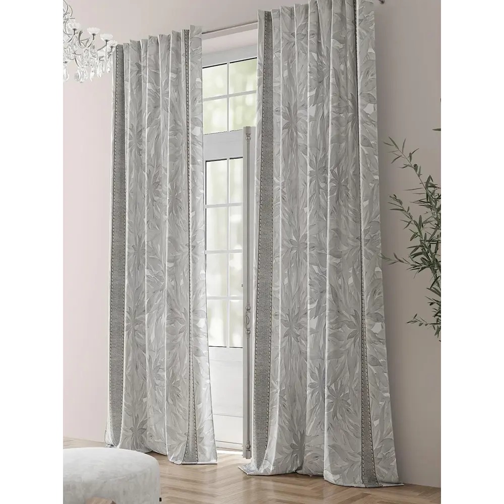Фото 2 Комплект штор на шторной ленте Comfy Way Лиремианс 150x230 см цвет светло-серый Фото 2 Комплект штор на шторной ленте Comfy Way Лиремианс 150x230 см цвет светло-серый