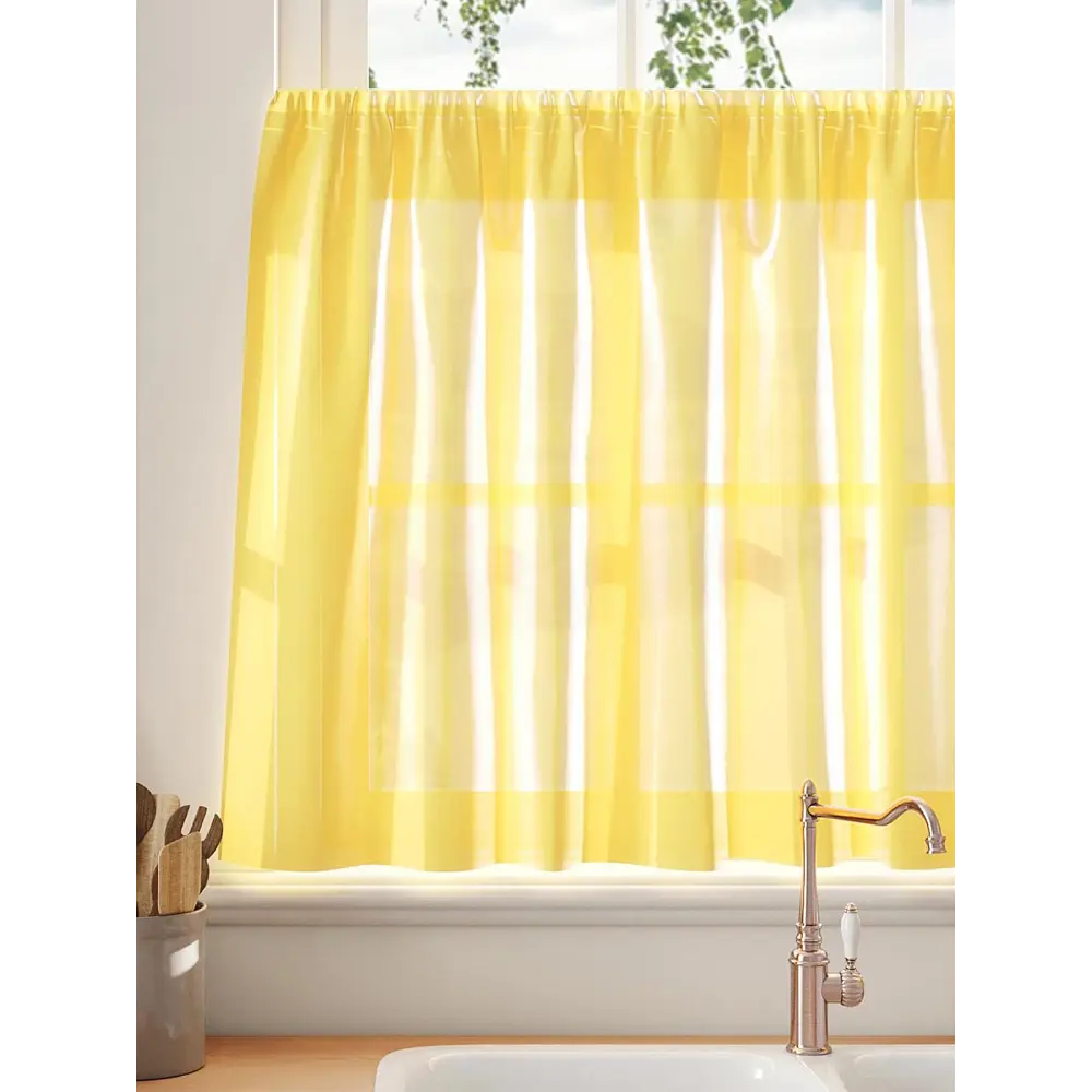 Фото 3 Тюль на кулиске Comfy Way Гвенлорс 150x60 см цвет желтый Фото 3 Тюль на кулиске Comfy Way Гвенлорс 150x60 см цвет желтый