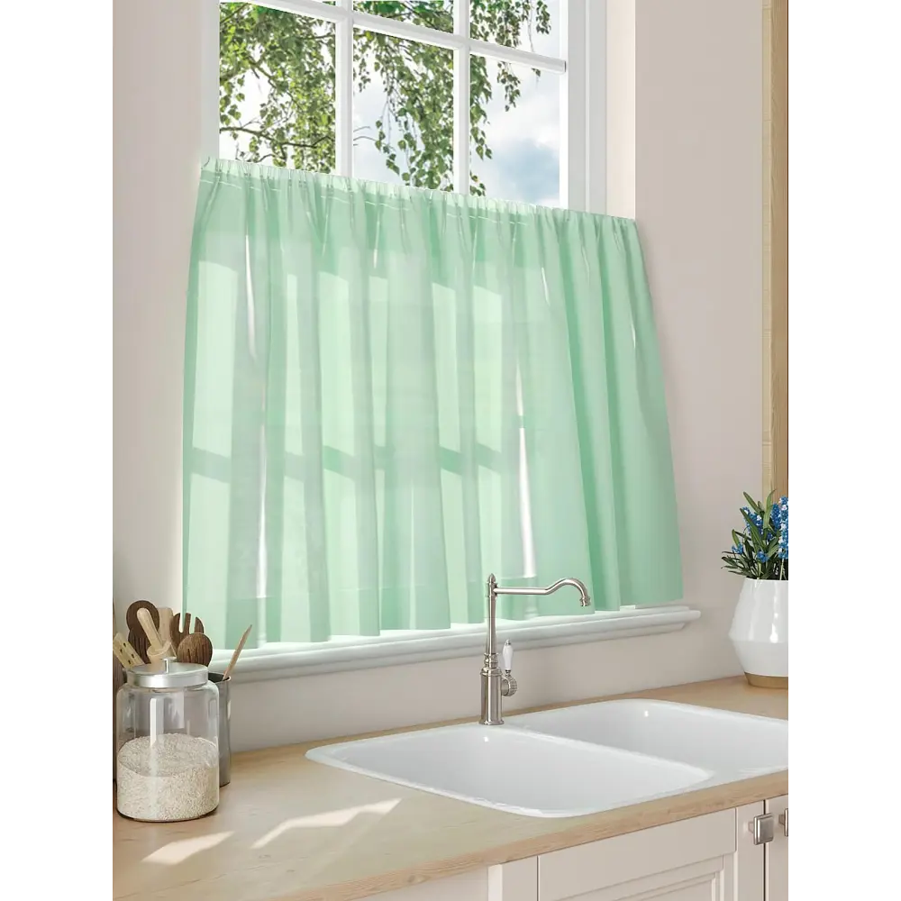 Фото 3 Тюль на кулиске Comfy Way Рилафтис 150x60 см цвет зеленый Фото 3 Тюль на кулиске Comfy Way Рилафтис 150x60 см цвет зеленый