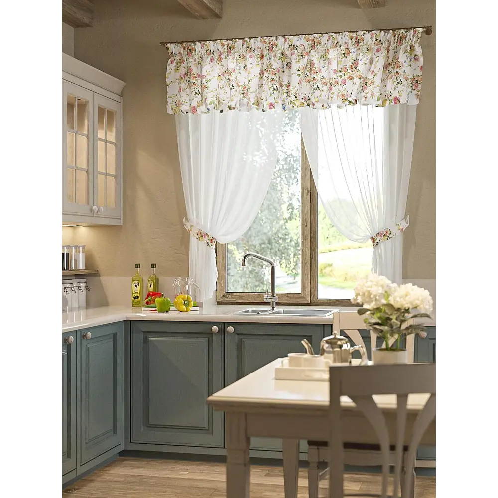 Фото 2 Комплект штор на петлях Comfy Way Анадиль 150x170 см цвет белый Фото 2 Комплект штор на петлях Comfy Way Анадиль 150x170 см цвет белый