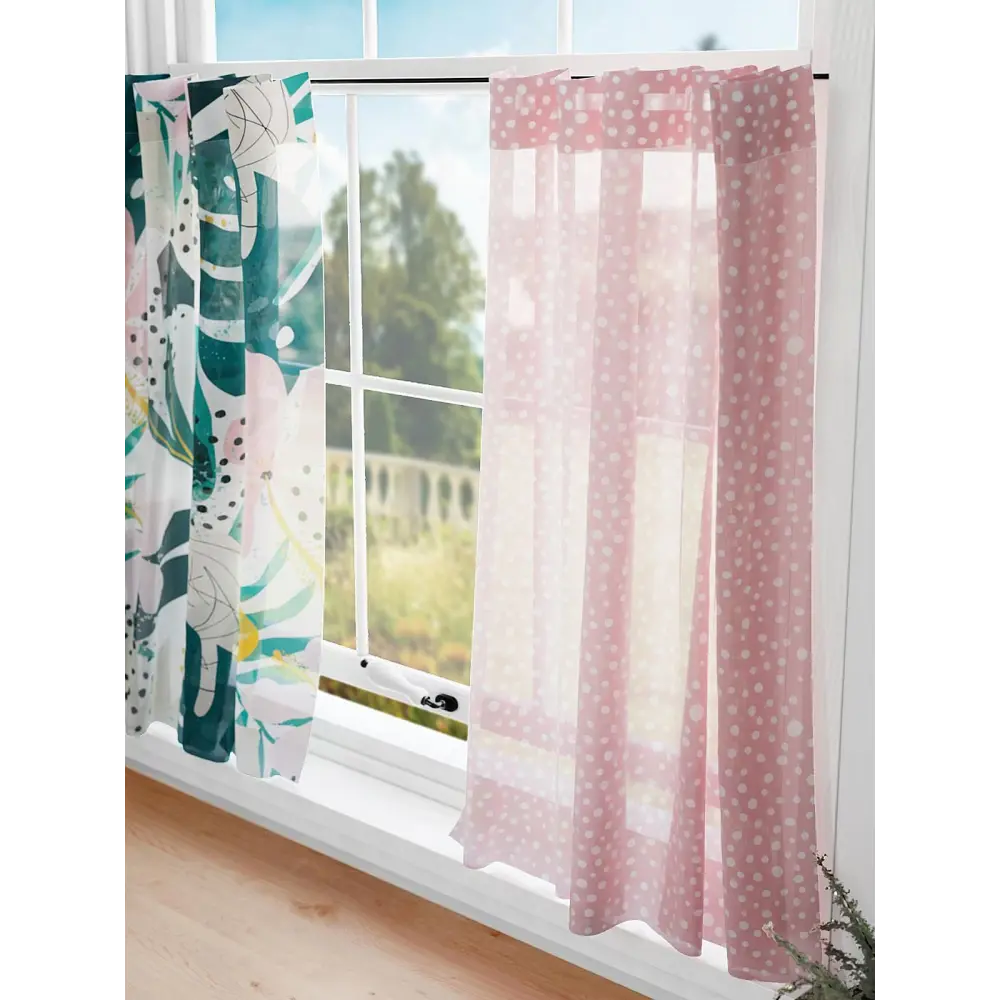 Фото 2 Комплект штор на кулиске Comfy Way Римонлос 75x60 см цвет розовый Фото 2 Комплект штор на кулиске Comfy Way Римонлос 75x60 см цвет розовый