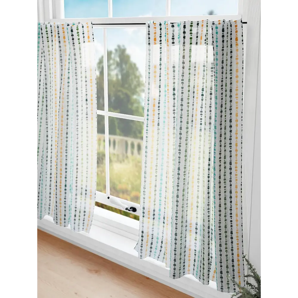 Фото 2 Комплект штор на кулиске Comfy Way Ракантис 75x60 см цвет белый Фото 2 Комплект штор на кулиске Comfy Way Ракантис 75x60 см цвет белый