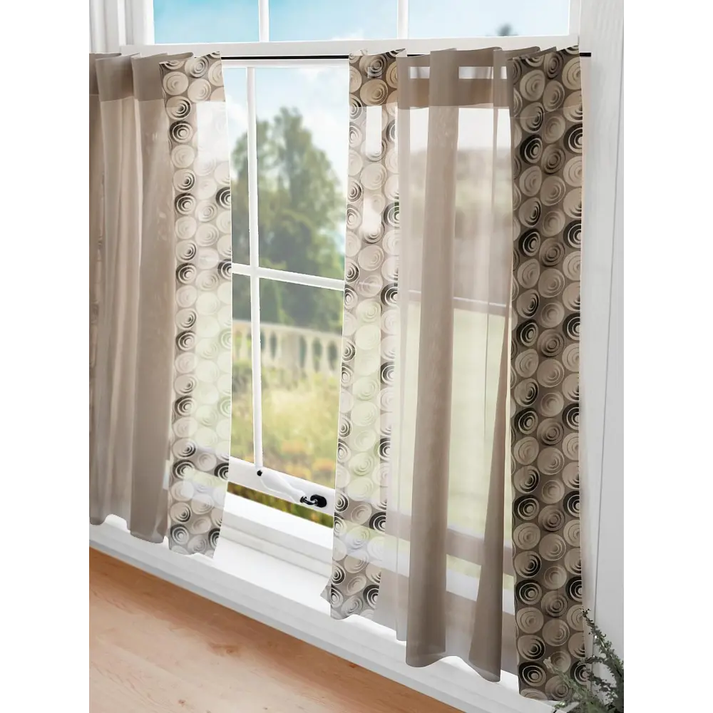 Фото 2 Комплект штор на кулиске Comfy Way Риланфика 75x60 см цвет коричневый Фото 2 Комплект штор на кулиске Comfy Way Риланфика 75x60 см цвет коричневый