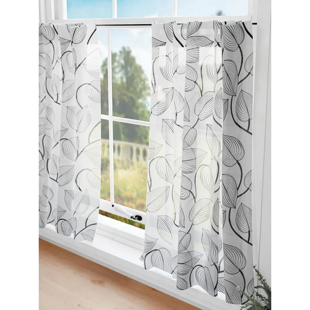 Фото 2 Комплект штор на кулиске Comfy Way Фартианс 75x60 см цвет светло-серый Фото 2 Комплект штор на кулиске Comfy Way Фартианс 75x60 см цвет светло-серый