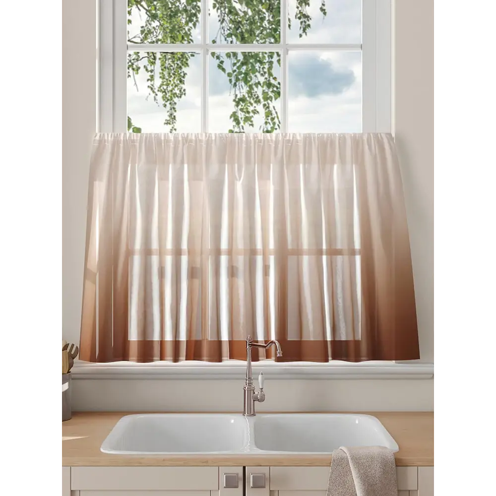 Фото 2 Тюль на кулиске Comfy Way Гривант 150x60 см цвет коричневый Фото 2 Тюль на кулиске Comfy Way Гривант 150x60 см цвет коричневый