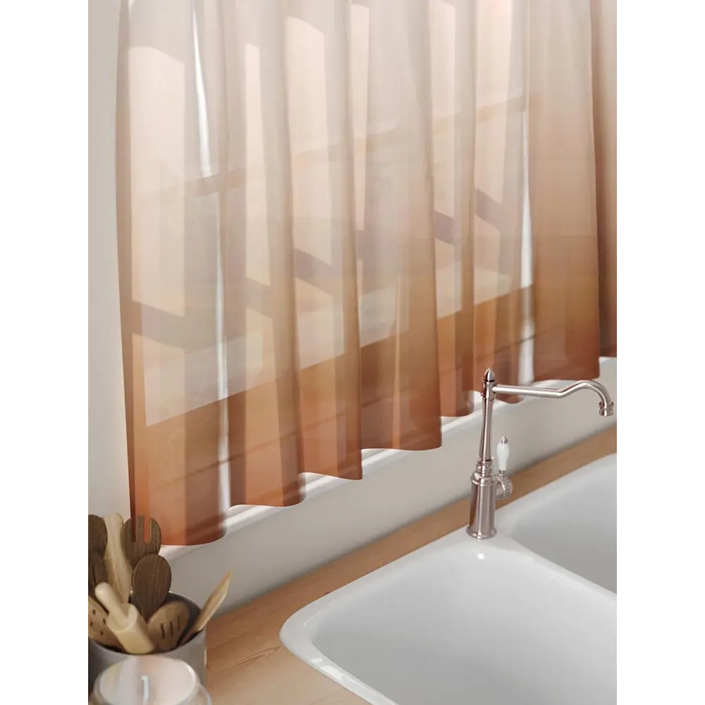 Фото 5 Тюль на кулиске Comfy Way Гривант 150x60 см цвет коричневый Фото 5 Тюль на кулиске Comfy Way Гривант 150x60 см цвет коричневый