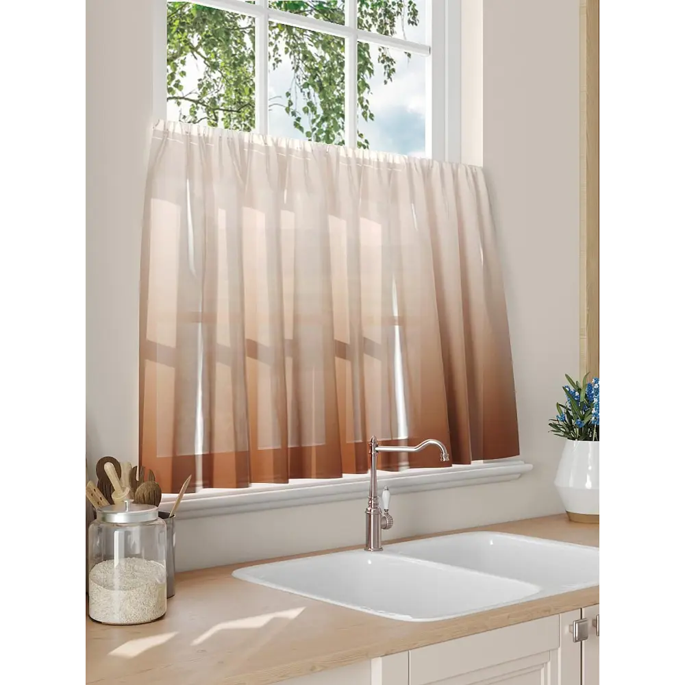 Фото 3 Тюль на кулиске Comfy Way Гривант 150x60 см цвет коричневый Фото 3 Тюль на кулиске Comfy Way Гривант 150x60 см цвет коричневый