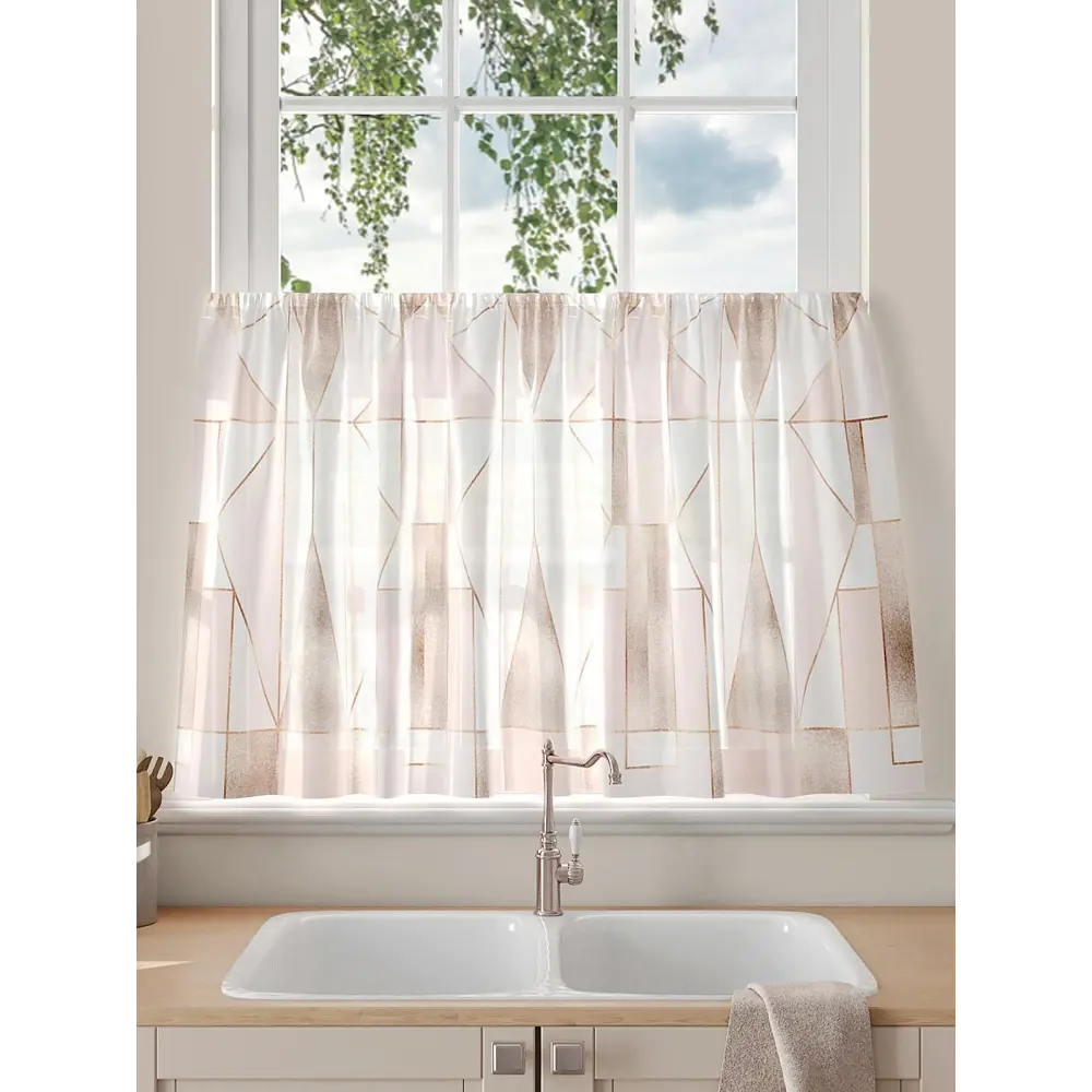 Фото 2 Тюль на кулиске Comfy Way Марнирс 150x60 см цвет бежевый