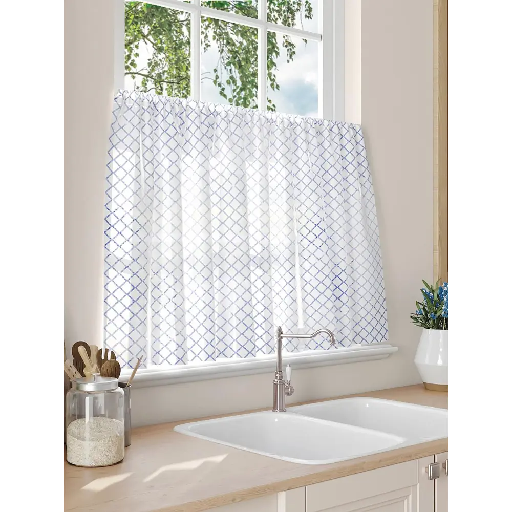 Фото 3 Тюль на кулиске Comfy Way Тирафис 150x60 см цвет белый Фото 3 Тюль на кулиске Comfy Way Тирафис 150x60 см цвет белый