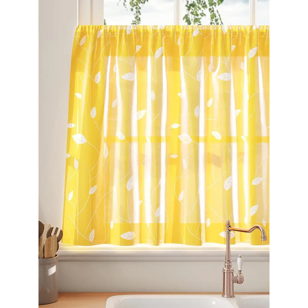 Фото 4 Тюль на кулиске Comfy Way Филинсит 150x60 см цвет желтый Фото 4 Тюль на кулиске Comfy Way Филинсит 150x60 см цвет желтый