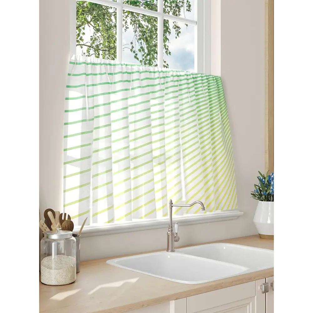 Фото 3 Тюль на кулиске Comfy Way Рокенес 150x60 см цвет белый Фото 3 Тюль на кулиске Comfy Way Рокенес 150x60 см цвет белый