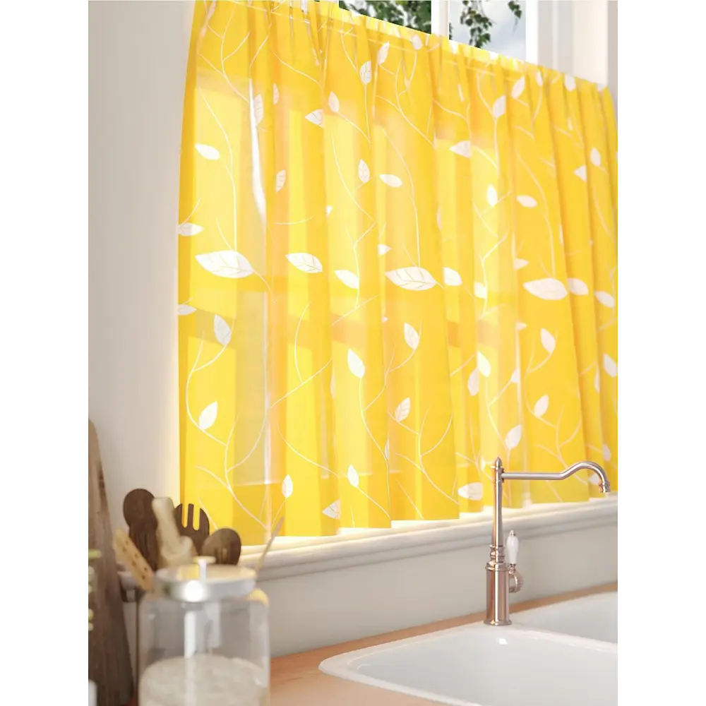 Фото 6 Тюль на кулиске Comfy Way Филинсит 150x60 см цвет желтый Фото 6 Тюль на кулиске Comfy Way Филинсит 150x60 см цвет желтый