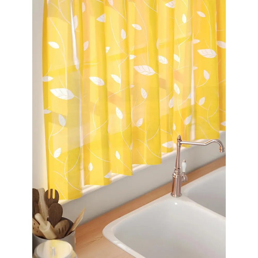 Фото 5 Тюль на кулиске Comfy Way Филинсит 150x60 см цвет желтый Фото 5 Тюль на кулиске Comfy Way Филинсит 150x60 см цвет желтый