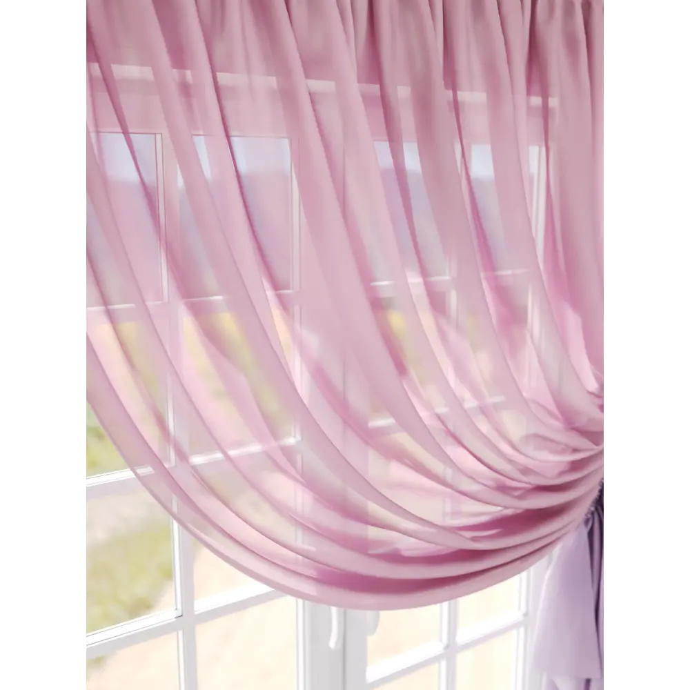 Фото 3 Тюль на шторной ленте Comfy Way Римианти 300x150 см цвет лиловый