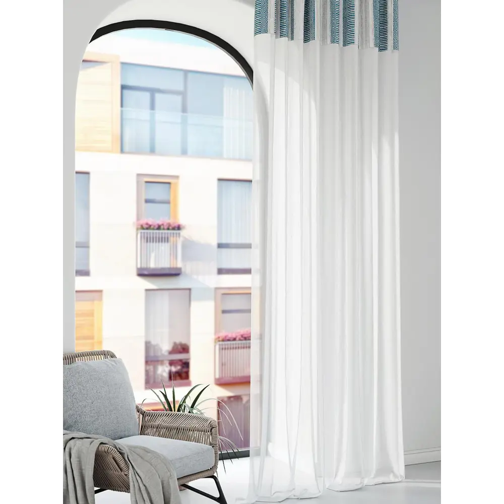 Фото 3 Штора на шторной ленте Comfy Way Фанрилар 150x250 см цвет белый Фото 3 Штора на шторной ленте Comfy Way Фанрилар 150x250 см цвет белый