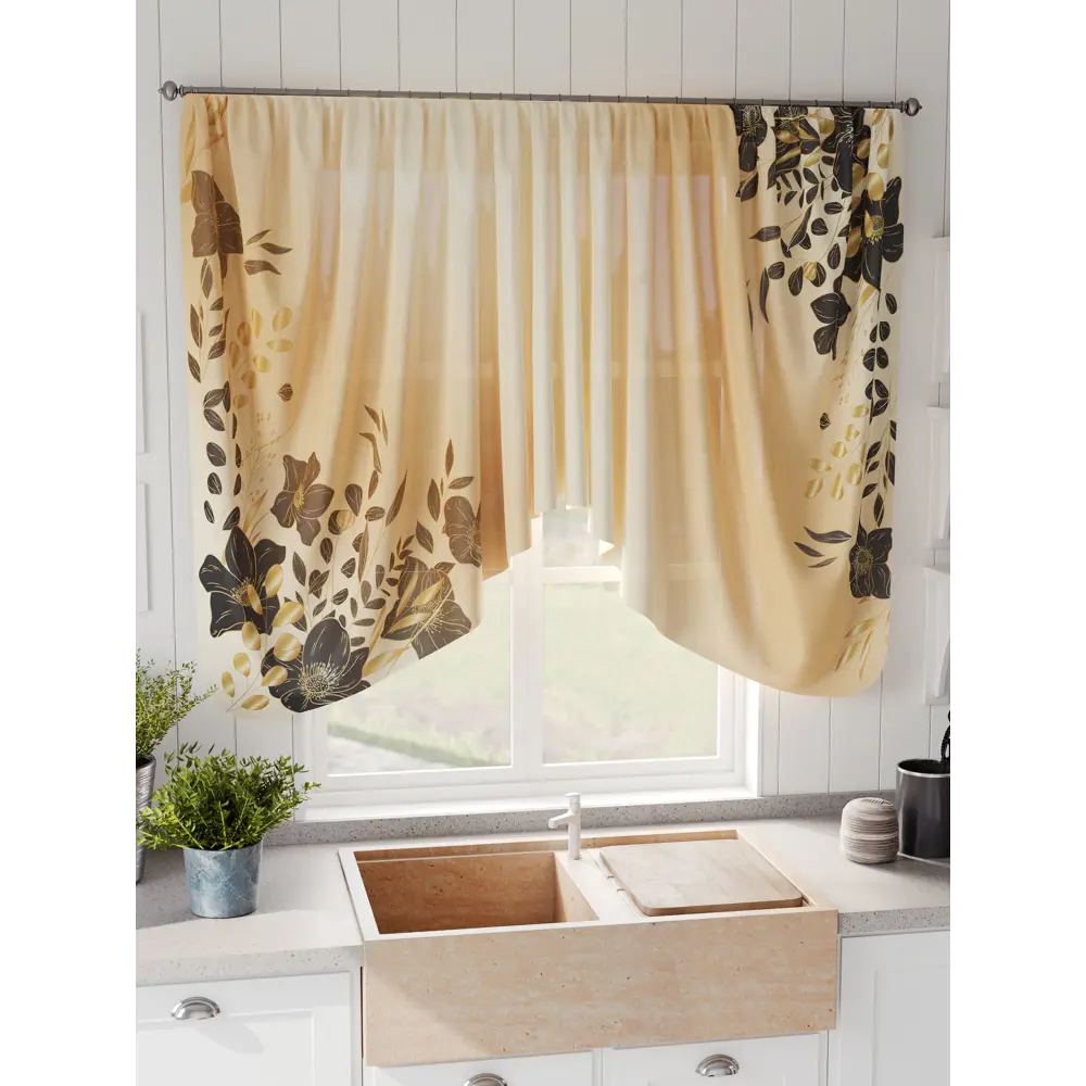 Фото 5 Штора на шторной ленте Comfy Way Фервиас 300x130 см цвет оранжевый Фото 5 Штора на шторной ленте Comfy Way Фервиас 300x130 см цвет оранжевый