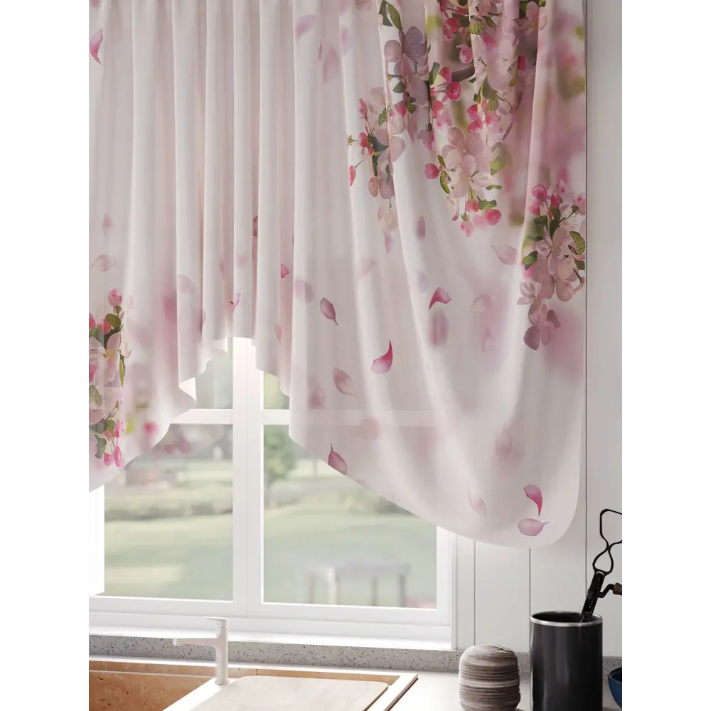 Фото 5 Штора на шторной ленте Comfy Way Ранофирас 300x130 см цвет розовый Фото 5 Штора на шторной ленте Comfy Way Ранофирас 300x130 см цвет розовый