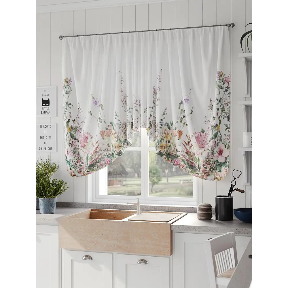 Фото 2 Штора на шторной ленте Comfy Way Ханевиал 300x130 см цвет белый