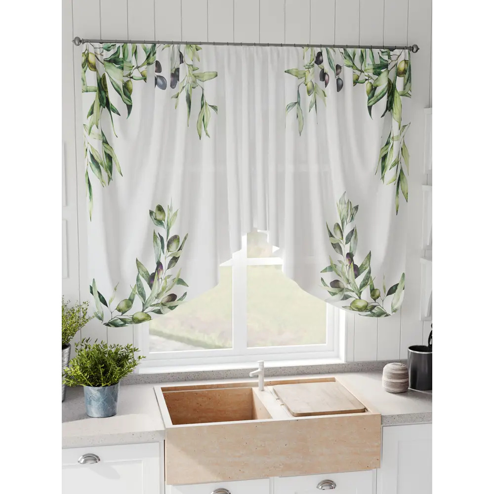 Фото 6 Штора на шторной ленте Comfy Way Квентрилс 300x130 см цвет белый Фото 6 Штора на шторной ленте Comfy Way Квентрилс 300x130 см цвет белый
