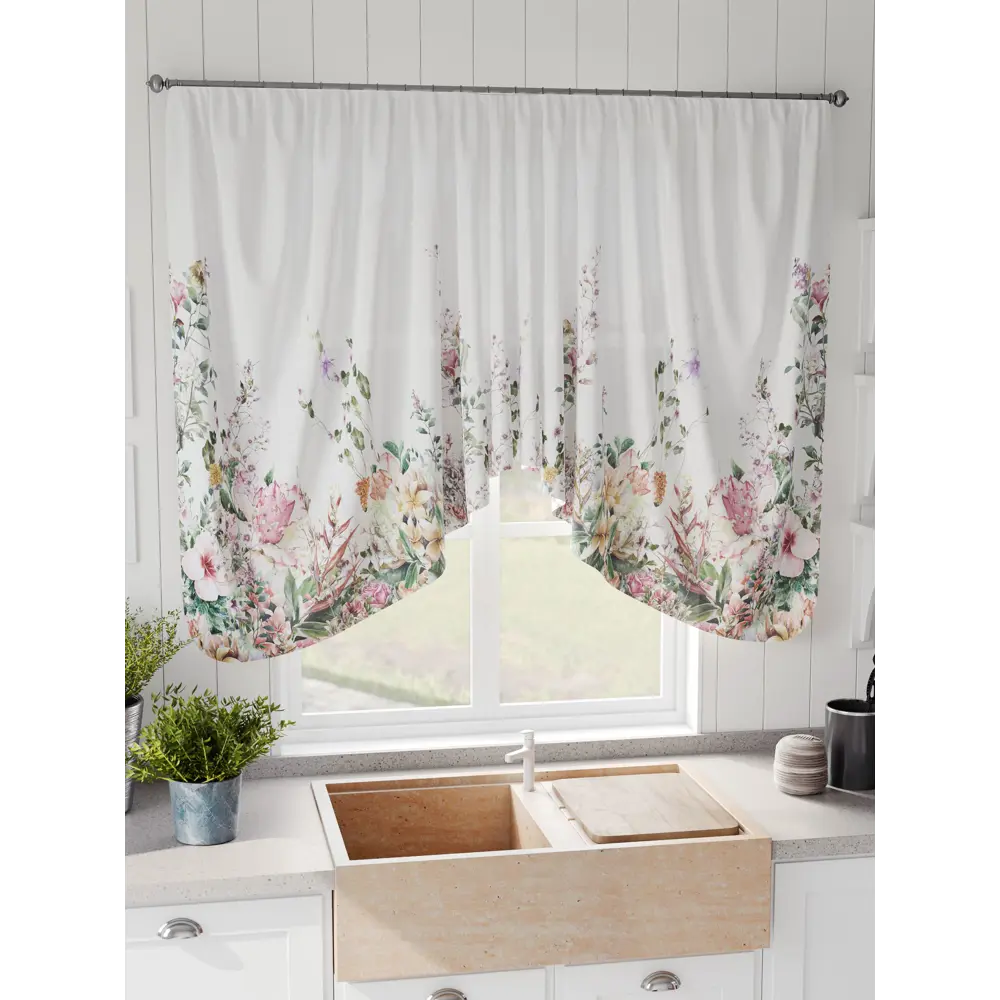 Фото 6 Штора на шторной ленте Comfy Way Ханевиал 300x130 см цвет белый