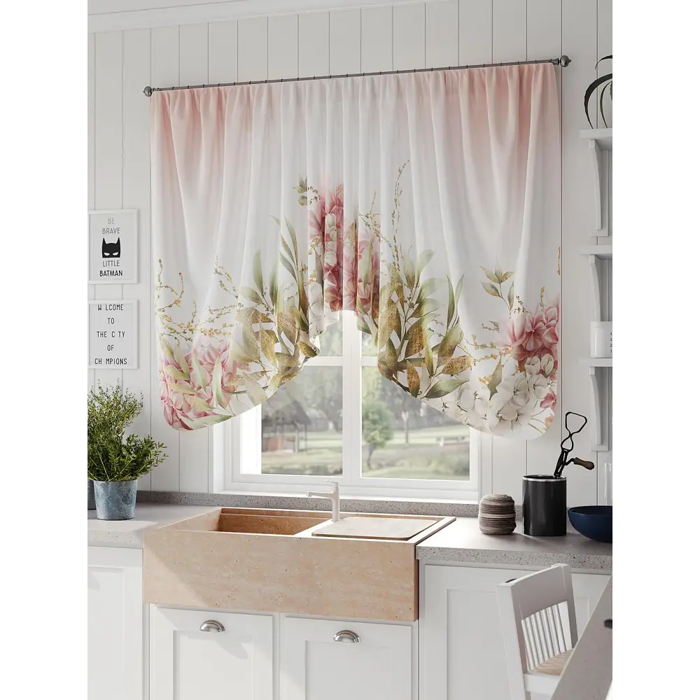 Фото 2 Штора на шторной ленте Comfy Way Аменви 300x130 см цвет белый Фото 2 Штора на шторной ленте Comfy Way Аменви 300x130 см цвет белый