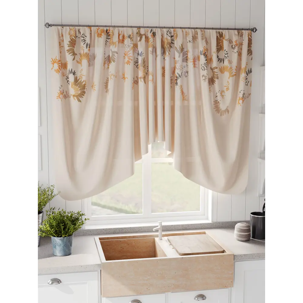 Фото 6 Штора на шторной ленте Comfy Way Фиаринис 300x130 см цвет бежевый Фото 6 Штора на шторной ленте Comfy Way Фиаринис 300x130 см цвет бежевый